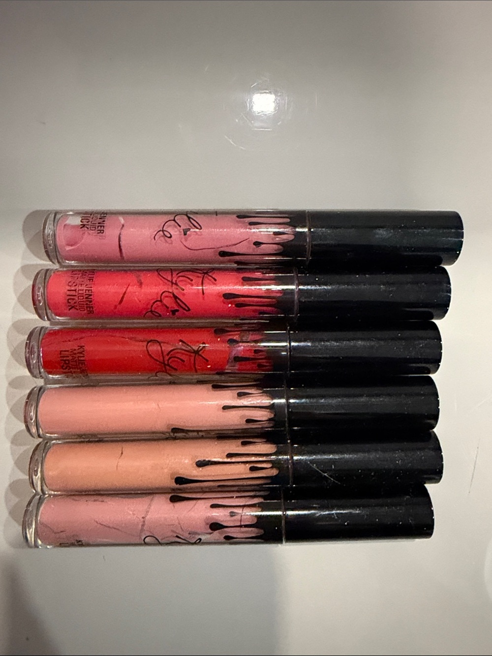 Bundle of Kylie Cosmetics Liquid Matte Lipstick Set of 6 — Pink, Red, Nude Mix